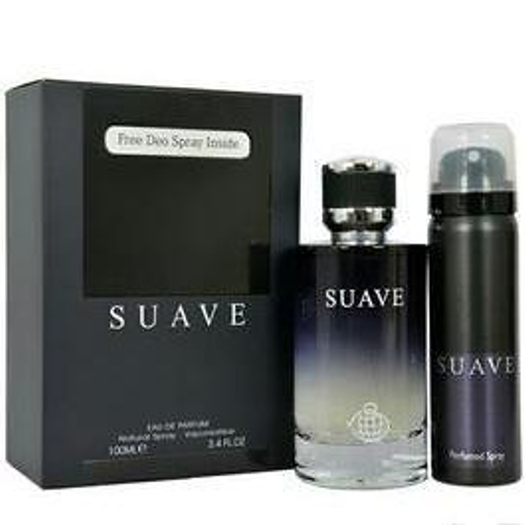 Perfume Fragrance World Suave Edp 100ml + Desodrante 50ml Hombre - Inspirado En Dior Sauvage 1