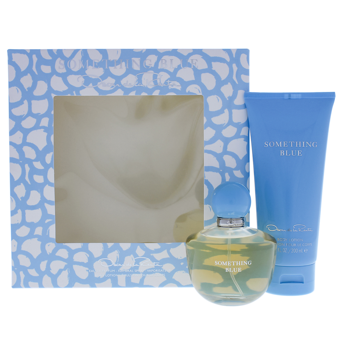 Estuche Oscar de la Renta Something Blue 2 Piezas edp  perfume 100 ml + 100 ml Body Lotion mujer 1