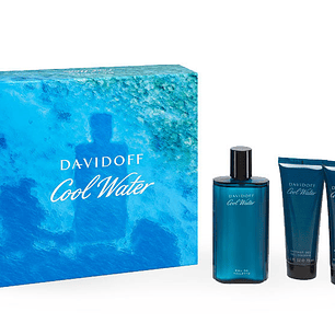 Estuche Davidoff Cool Water Man Edt 125ml + Gel De Ducha 75ml + After Shave 75ml Hombre