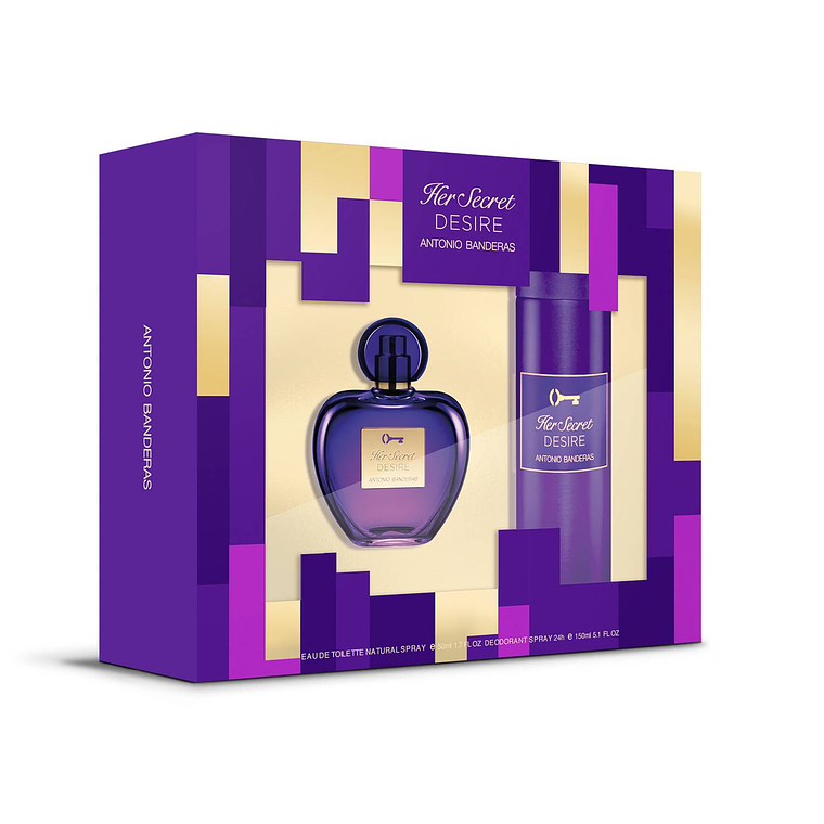 Estuche Antonio Banderas Her Secret Desire Edt 50ml + Deo 150ml Mujer 1