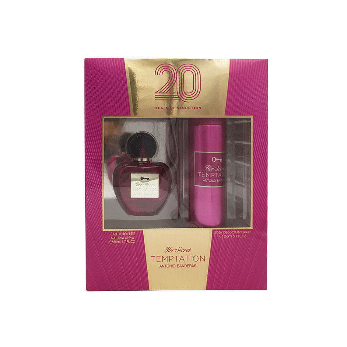Estuche Antonio Banderas Her Secret Temptation EDT 50ml + Deo 150ml Mujer 1