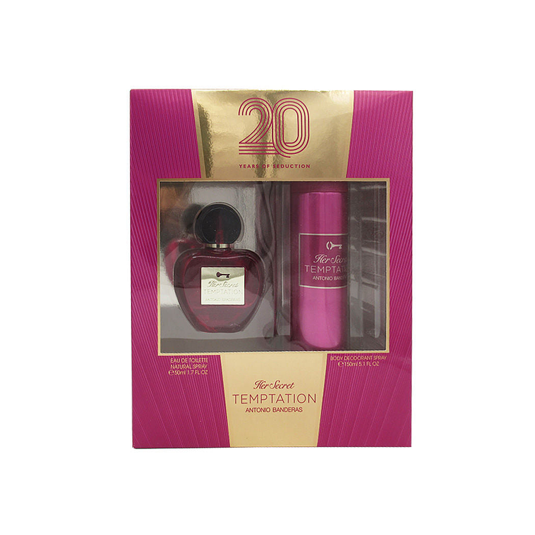 Estuche Antonio Banderas Her Secret Temptation EDT 50ml + Deo 150ml Mujer 1