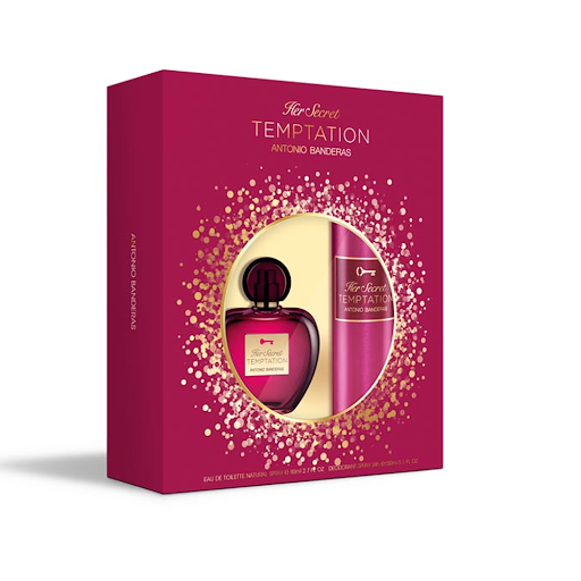 Estuche Antonio Banderas Her Secret Temptation EDT 80ml + Deo 150ml Mujer (Grande) 1