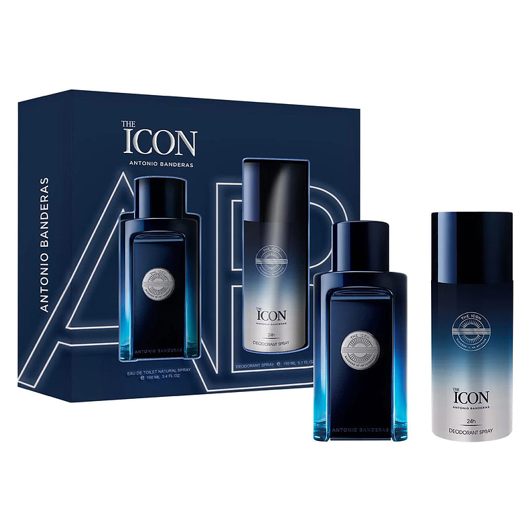 Estuche Antonio Banderas The Icon Edt 100ml + 150ml Deo Hombre - AZUL 1