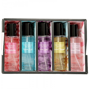 Estuche Splash Victoria Secret Pure Seduction + Love Spell + Coconut + Velvet Petals + Aqua Kiss 125ml cada uno (Total 125*5ml) Mujer