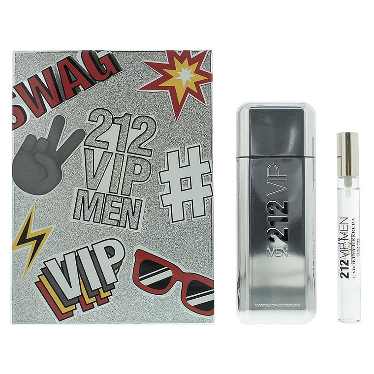 Estuche Carolina Herrera 212 Vip 100ml + 10ml Hombre 1