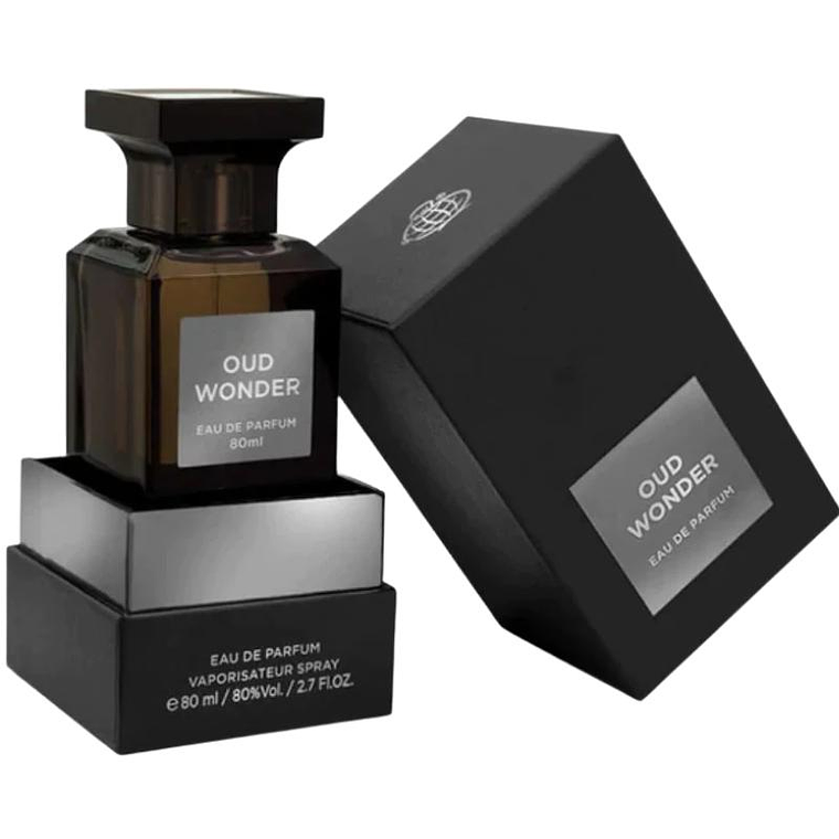 Perfume Fragrance World Oud Wonder Edp 80ml Unisex - Inspirado En Tom Ford Oud Wood 1