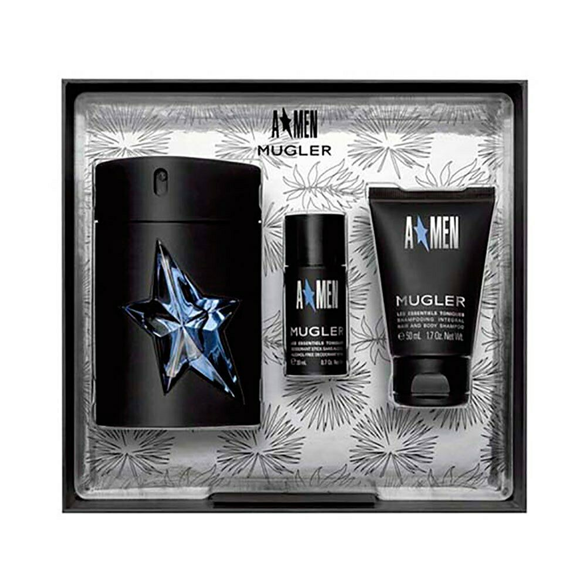 Estuche Mugler Amen Edt 100ml + Shampoo 50ml +20ml Deo (Angle Men) Hombre 1
