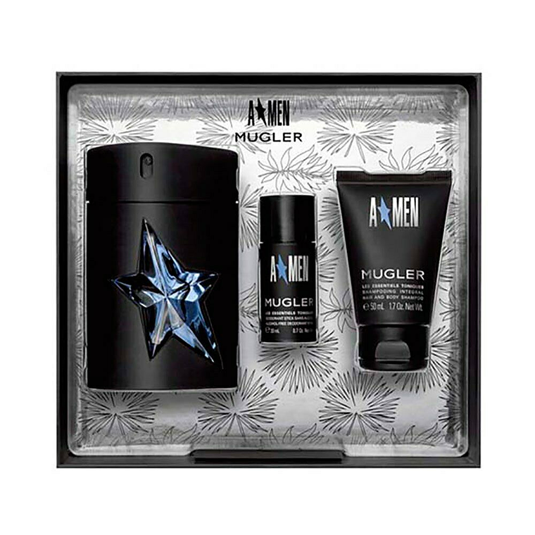 Estuche Mugler Amen Edt 100ml + Shampoo 50ml +20ml Deo (Angle Men) Hombre 1