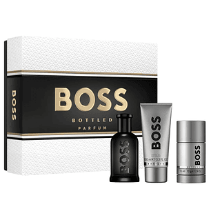 Estuche Hugo Boss Bottled Parfum 100 Ml + Sg 100 Ml + Deo Spray 75 Ml Set 3 Pcs Hombre