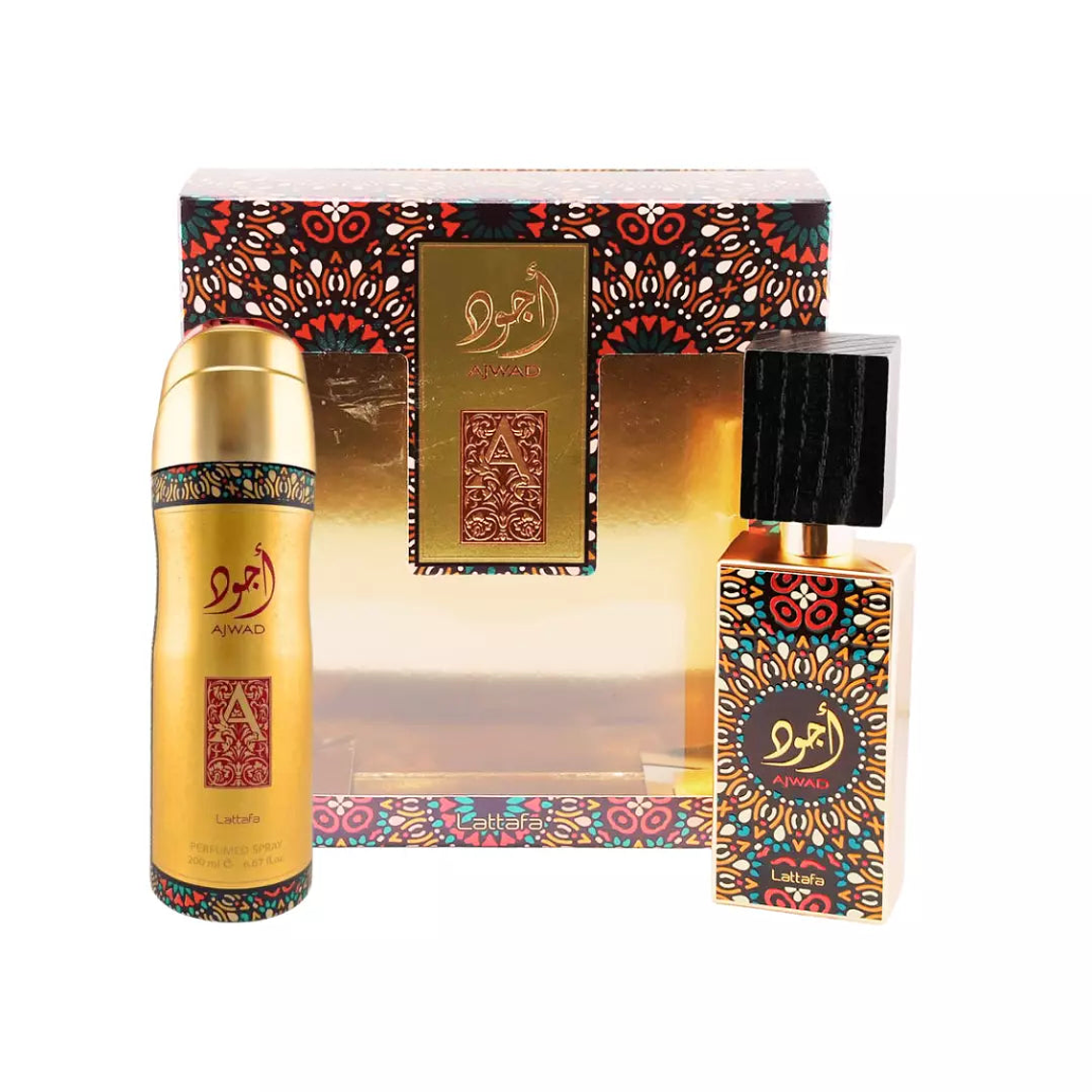 Estuche Lattafa Ajwad Edp 60 Ml + Deo Spray 200 Ml Unisex 1