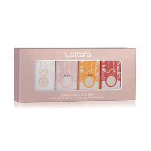 Estuche Lattafa Yara Candy + Yara Tous + Yara Moi + Yara Edp 5 Ml Set 4 Pcs Mini Mujer