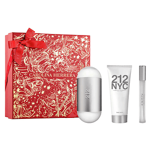Estuche Carolina Herrera 212 EDT 100 ml + Mini 10 ml + Body Lotion 100 ml Mujer