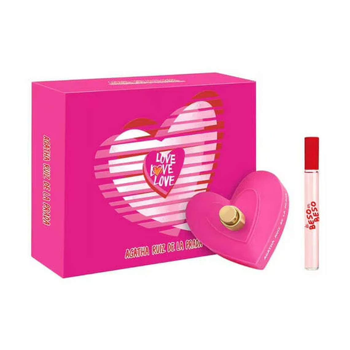 Estuche Agatha Ruiz De La Prada Love Love Love Edt 80 Ml + De Beso En Beso 10 Ml Mujer 1