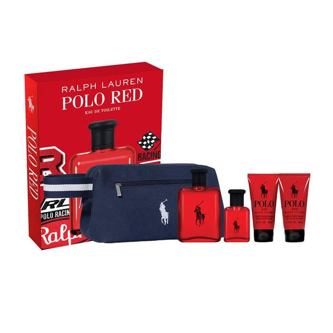Estuche Ralph Lauren Polo Red EDT 125 ml + 40 ml + After Shave Balm 50 ml + Gel de Ducha 50 ml Hombre 1