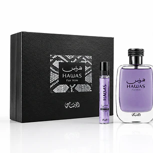 Estuche Rasasi Hawas For Him EDP 100 Ml + EDP 8 Ml Hombre - Gift Set