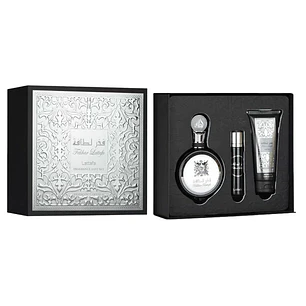 Estuche Lattafa Fakhar Hombre 100ml EDP+ shower gel 100ml+ 12 ml Hombre (3 pcs)