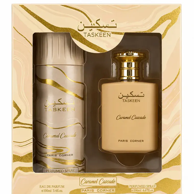 Estuche Paris Corner Taskeen Caramel Cascade EDP 100 ml + Perfumed Spray 200 ml Unisex 1