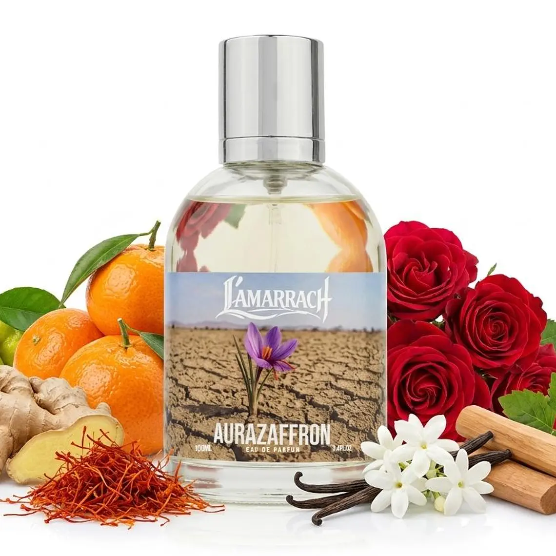 Perfume L'amarrach Aurazaffron Edp 100ml Unisex - Inspirado En Instant Crush 1