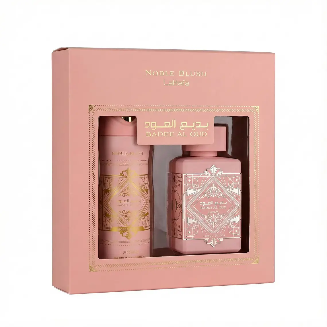 Estuche Lattafa Badee Al Oud Noble Blush EDP 100 ml + Perfume Spray 200 ml Mujer 1
