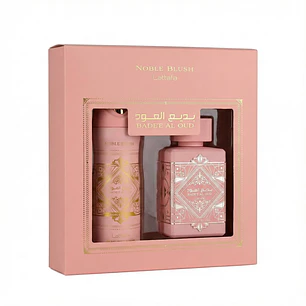 Estuche Lattafa Badee Al Oud Noble Blush EDP 100 ml + Perfume Spray 200 ml Mujer