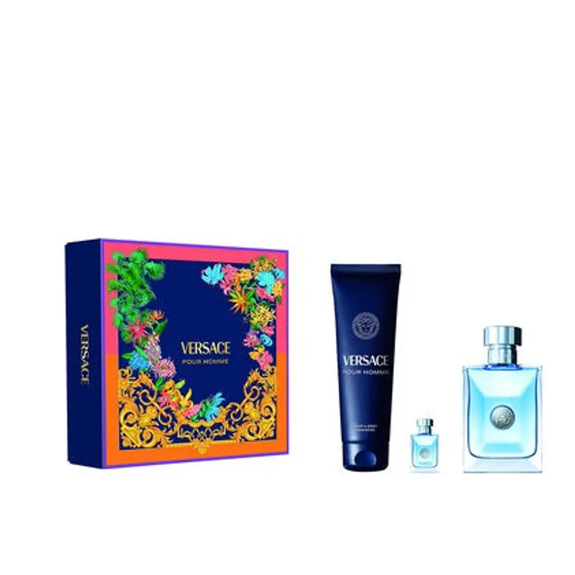 Estuche Versace pour Homme EDT 100 ml + Mini 5 ml + Body Shampoo 150 ml Hombre 1