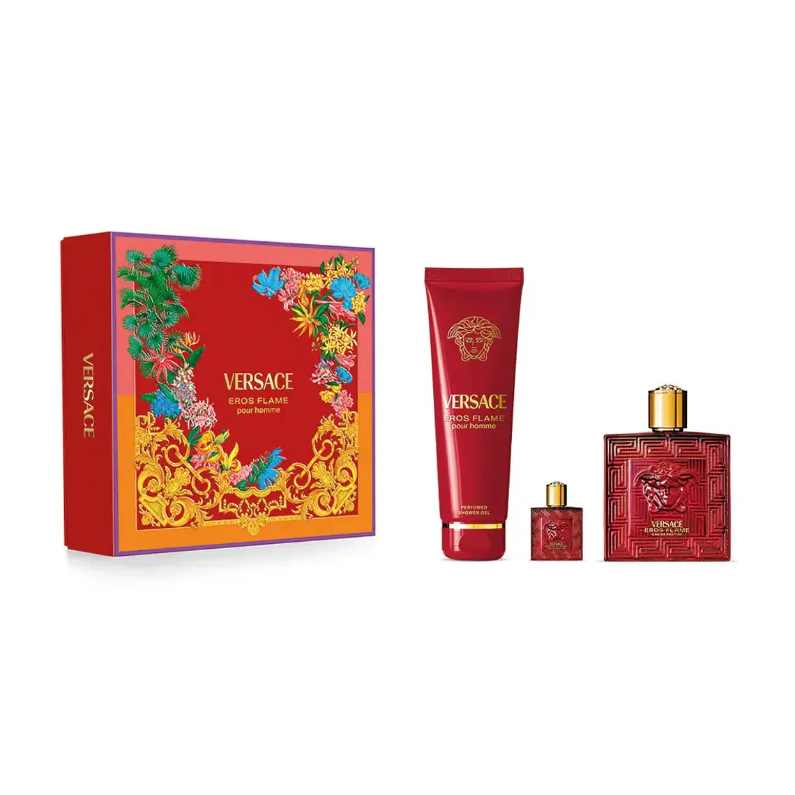 Estuche Versace Eros Flame EDP pour Homme 100 ml + Mini 5 ml + Gel de Ducha 150 ml Hombre 1