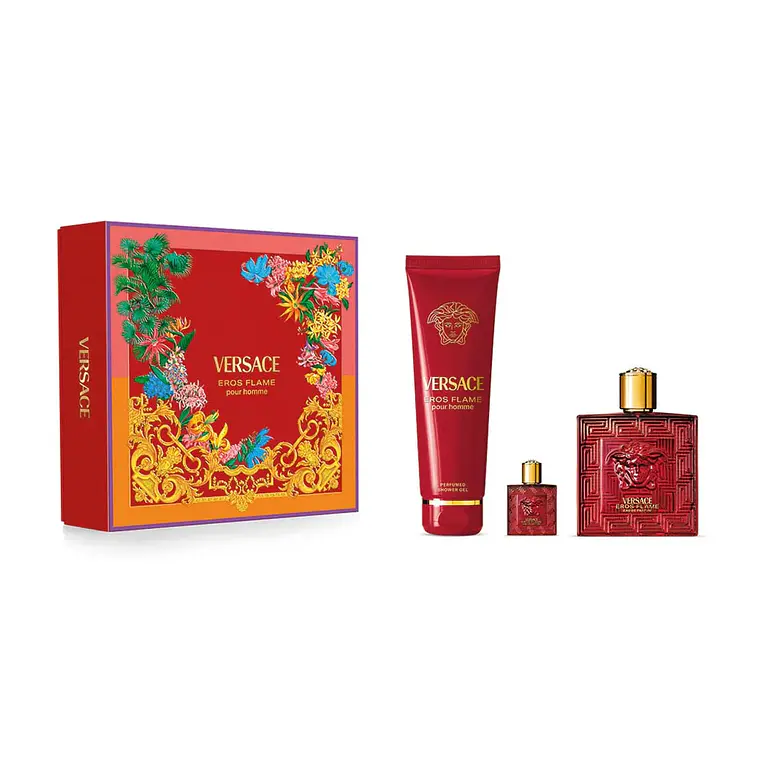 Estuche Versace Eros Flame EDP pour Homme 100 ml + Mini 5 ml + Gel de Ducha 150 ml Hombre 1