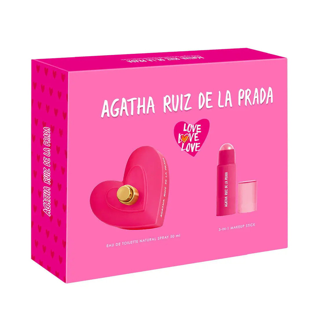 Estuche Agatha Ruiz De La Prada Love Love Love EDT 80 ml + Barra de Labios 5g. Mujer 1