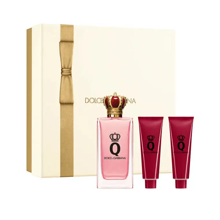 Estuche Dolce And Gabbana Q EDP 100 ml + SG 50 ml + Body Lotion 50 ml Mujer(Dorado) 1