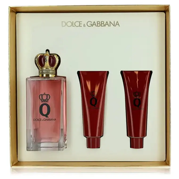 Estuche Dolce And Gabbana Q EDP 100 ml + Shower Gel 50 ml + Body Lotion 50 ml Mujer(Rojo) 1