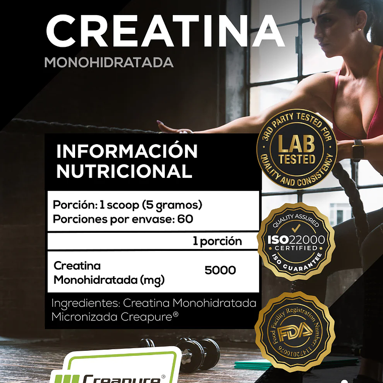 Creapure ® - Creatina Monohidratada - Sin sabor Pack 2 Unidades 3