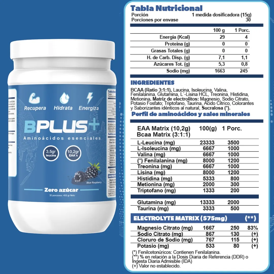 AMINOÁCIDOS B Plus+ & CREATINA MONOHIDRATADA MICRONIZADA 200 MESH  2