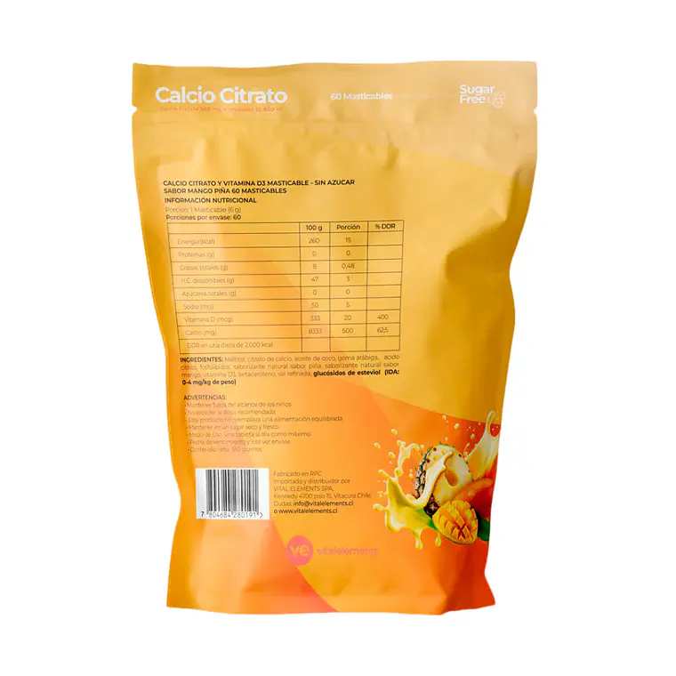 Citrato de Calcio y Vitamina D3 - Masticables - VitalBones 7