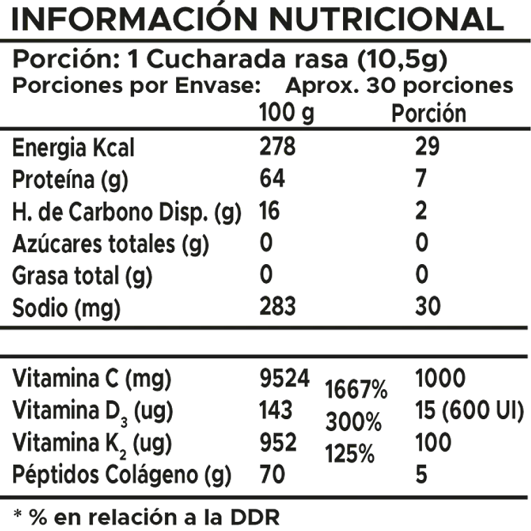 Colágeno Hidrolizado Con SOD, D3, K2 y Vitamina C - Sin Sabor -  NutriStyle 3