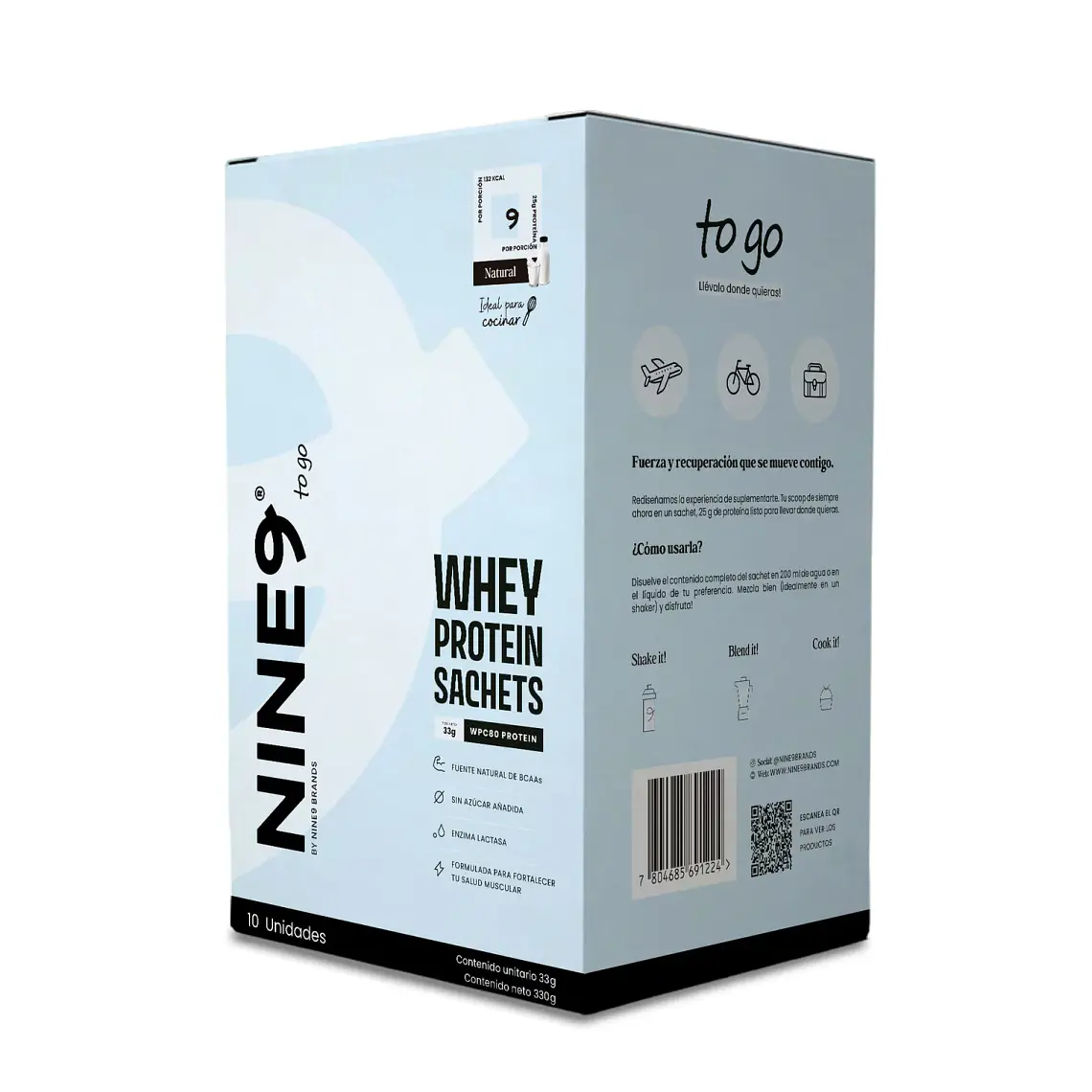 Proteína Whey Pack 10 Sachets - Nine9 - Sin Sabor 1
