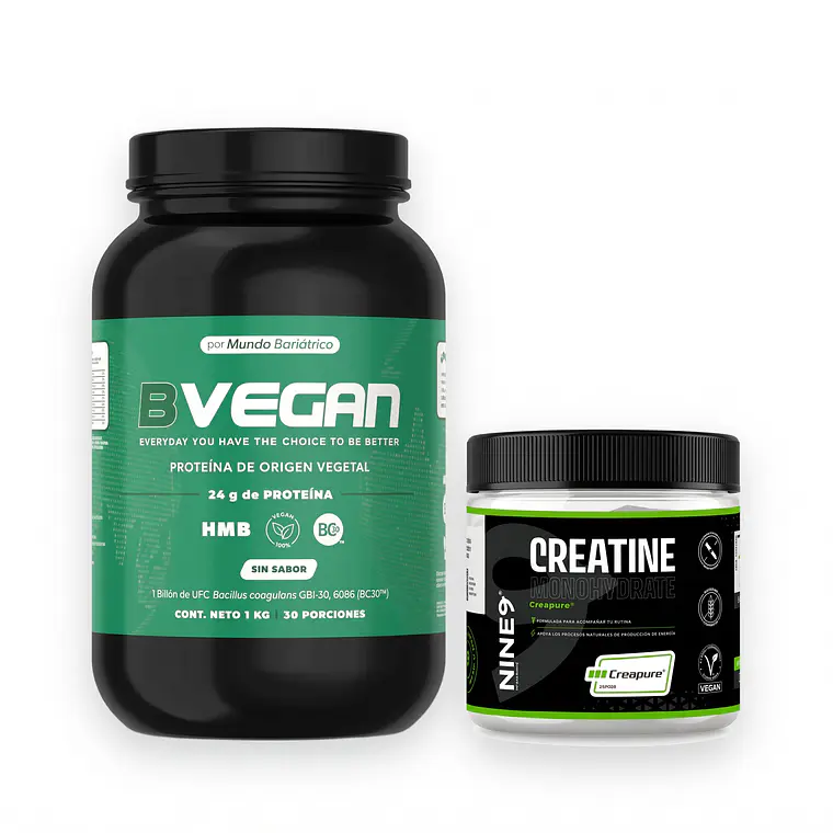 Proteína Vegetal B Vegan Sin Sabor & Creapure® Creatina Monohidratada Nine9 1