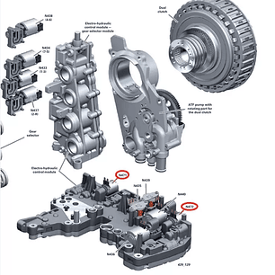 0B5 DL501 Presión de la tubería N472 Refrigeración del embrague N471 Kit de reparación de la válvula solenoide 50229 tm