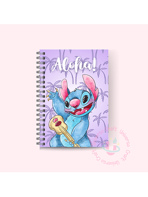 Set Portadas y Contraportadas Agenda A5 Stich Lila - Diseño 31