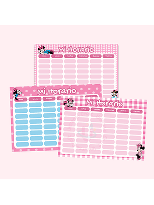 Archivo Digital - Horarios A4 Minnie Fucsia - Diseño 48