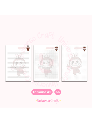 Archivo Digital - Pack Interiores Labubu Café A5- Diseño N°55