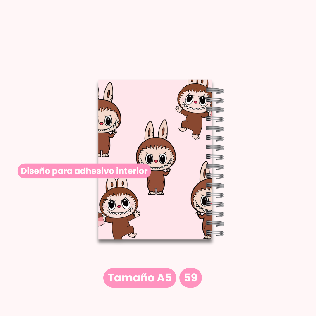 Archivo Digital - Set Portadas y Contraportadas Labubu Rosa - Diseño 59 2