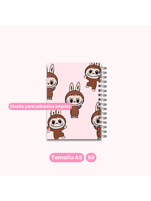 Archivo Digital - Set Portadas y Contraportadas Labubu Rosa - Diseño 59