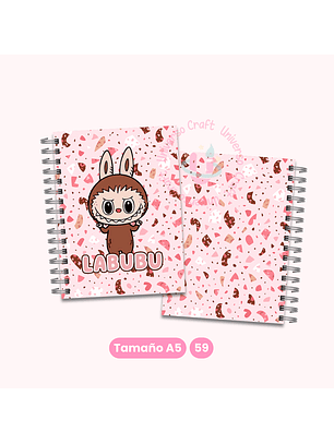 Archivo Digital - Set Portadas y Contraportadas Labubu Rosa - Diseño 59