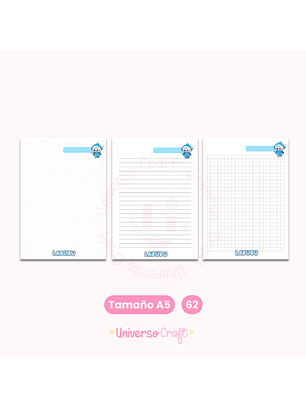 Archivo Digital - Pack Interiores Labubu Celeste A5- Diseño N°62