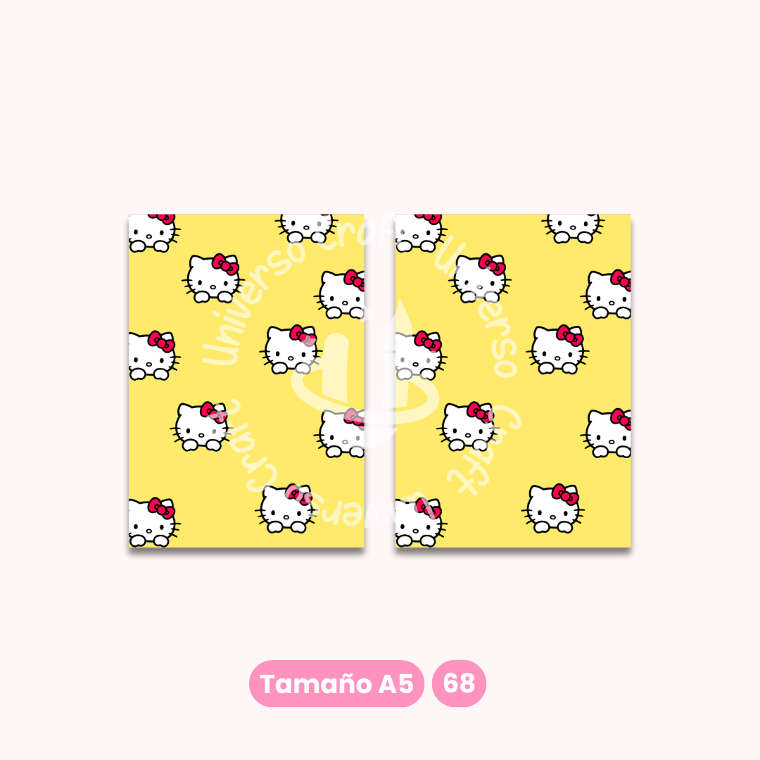 Archivo Digital - Set Portadas y Contraportadas Hello Kitty Amarillo - Diseño 68 2