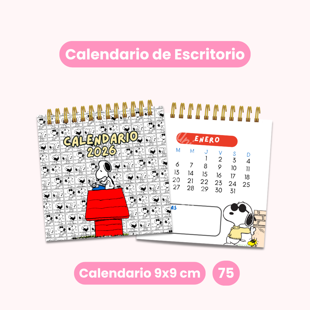 Archivo Digital - Calendario de Escritorio Snoopy 2026 9x9 cm - Diseño 75 1