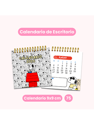 Archivo Digital - Calendario de Escritorio Snoopy 2026 9x9 cm - Diseño 75