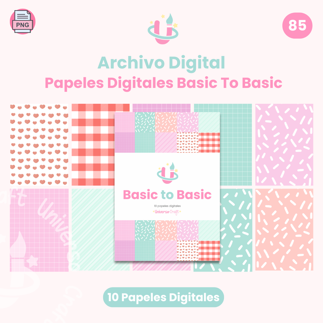 Colección Digital - Basic to Basic - 10 Papeles Estampados Descargables - Diseño 85 1