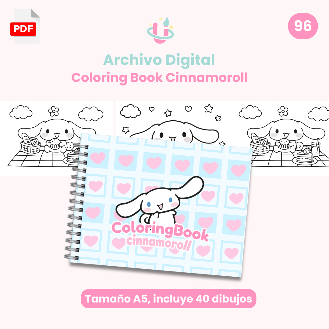 Archivo Digital - Libro para pintar A5 Cinnamoroll - Diseño 96 1